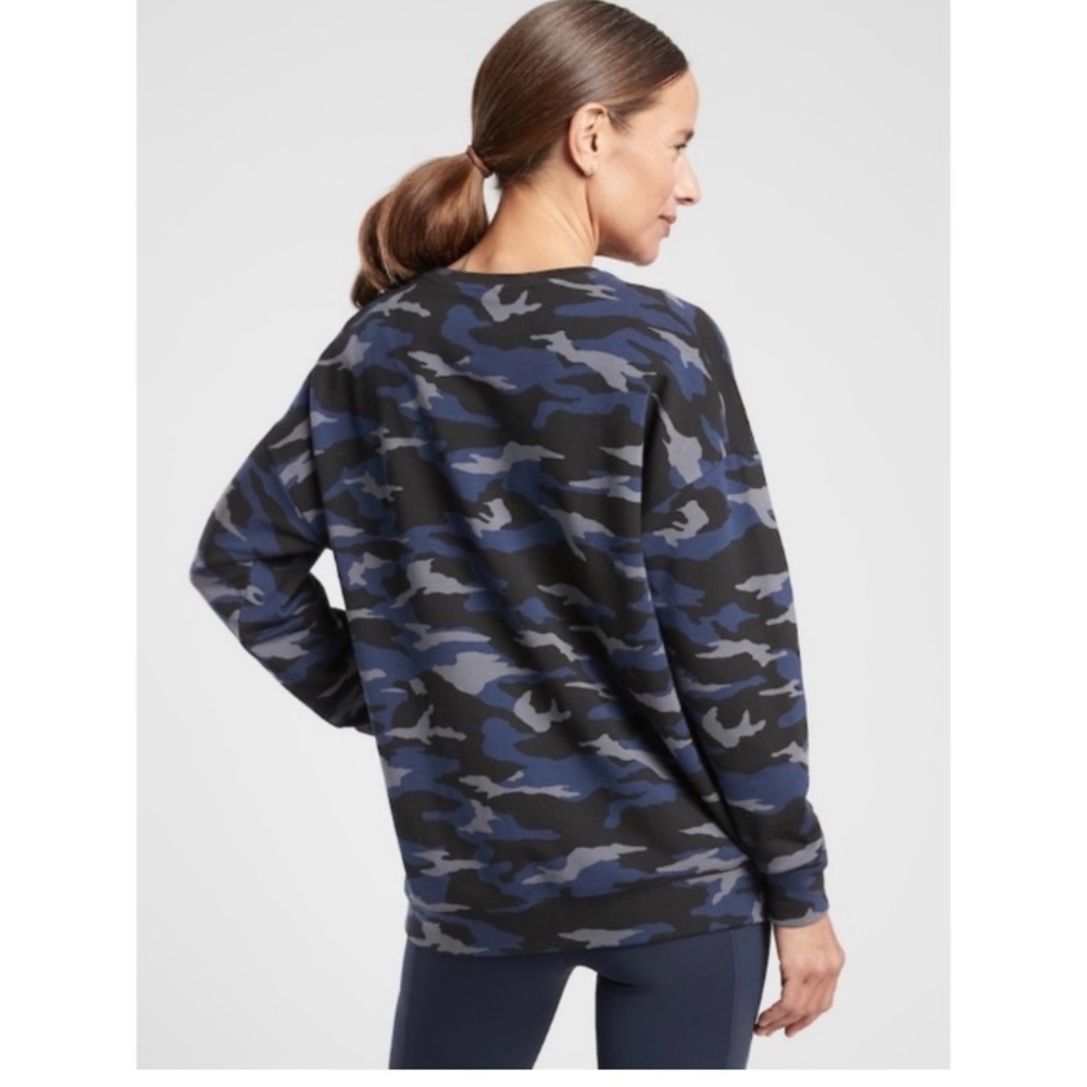 Athleta Balanced Printed Pullover Small Blue/Blac… - image 4